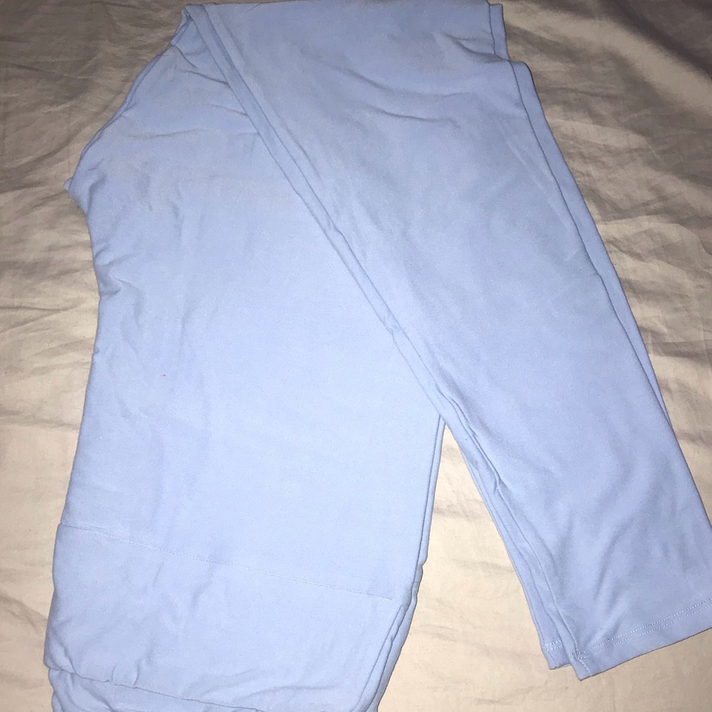 LLR brand new solid light blue TC leggings